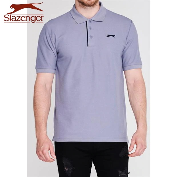 Áo Thun Polo Nam Slazenger Plain (màu Granite) - Hàng size UK