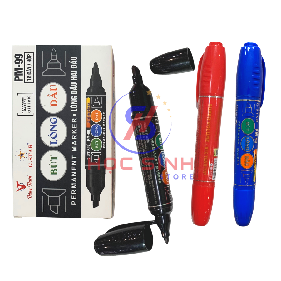 Bút Lông Dầu 2 Đầu PM99 G-Star ( Xanh, Đỏ, Đen) - 1 Cây