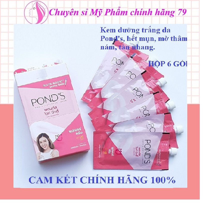 [Freeshipmax] combo 6 pack cream nourishing whitening POND'S 7g/package lifting cream tone POND'S cream wallpaper white leather