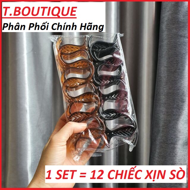 SET 12 Kẹp Tóc Càng Cua 5 Răng Mix Màu (SET 12 Chiếc)