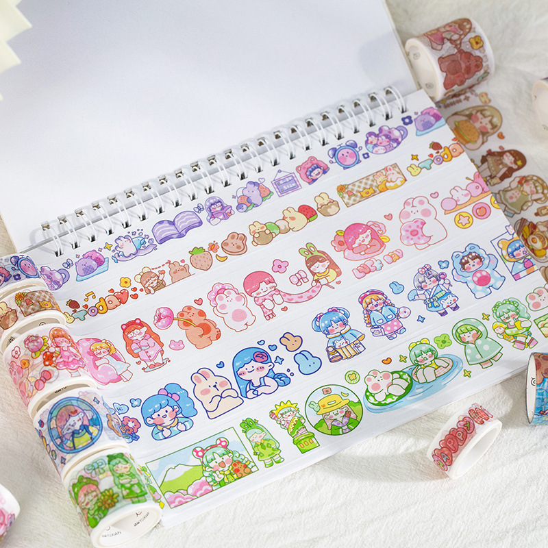 [COLORFUL GIRL] Hộp 100 cuộn washi tape dễ thương (có tách lẻ 20 cuộn)