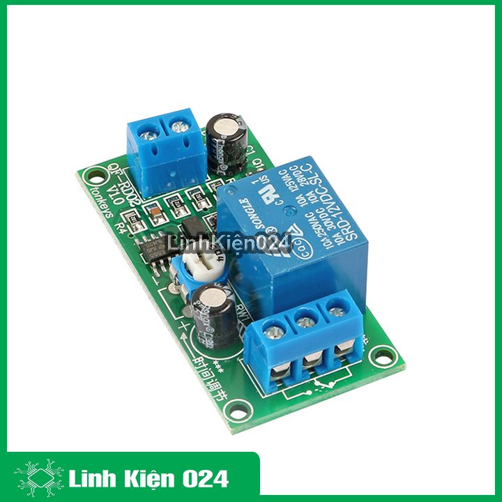 (XẢ HÀNG) Module tạo trễ NE555 đóng cắt relay 12vdc thời gian 0-60s