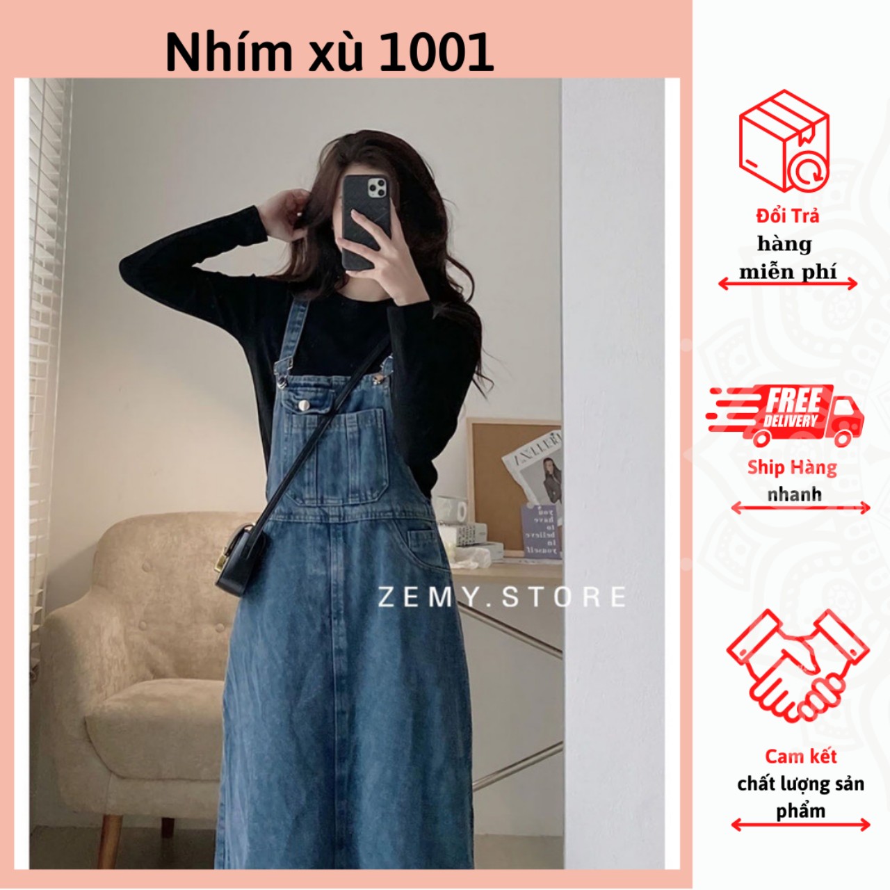 Yếm Bò Nâu Dáng Váy Siêu Hot, Váy Yếm Nữ Yếm Jeans Nữ Dáng Dài Bấm Khuy Túi  Ngực | Shopee Việt Nam