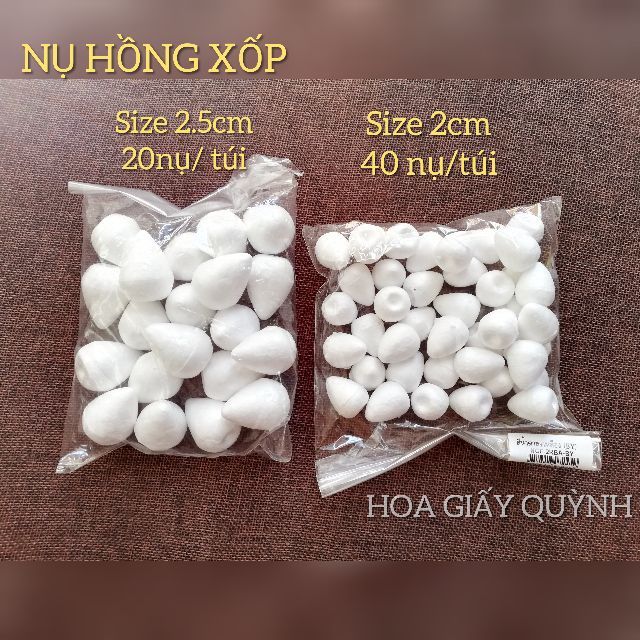 Nụ hồng xốp làm lõi hoa hồng