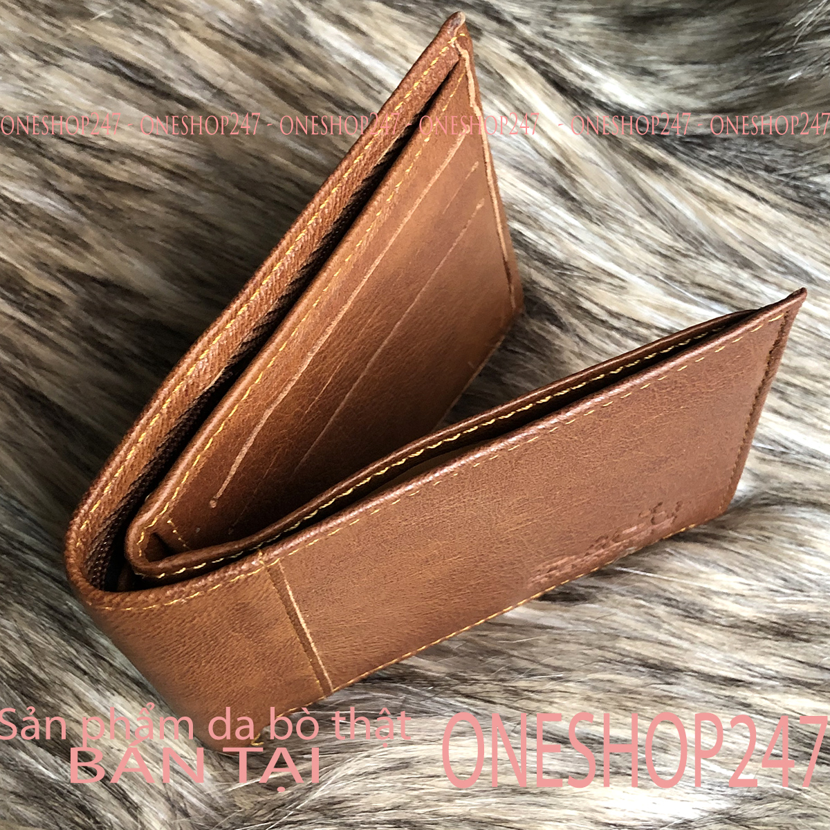 Bóp ví da bò vân cá sấu 100% da bò thật C2V ONESHOP247