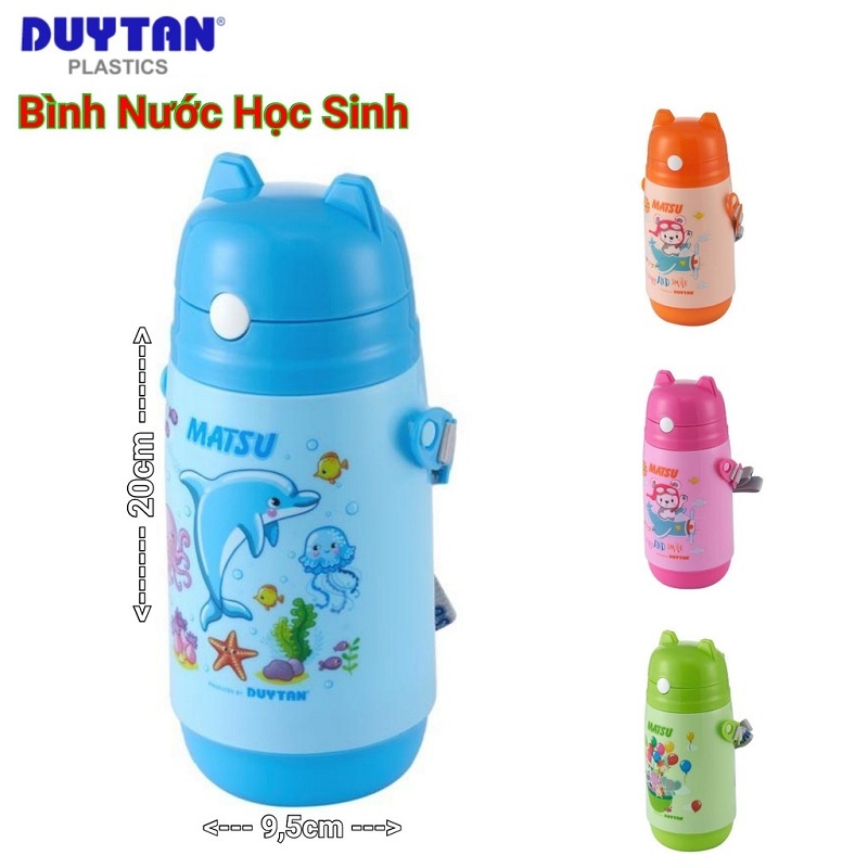 [HCM][HÀNG CHÍNH HÃNG] Bình nước học sinh giữ nhiệt (Duy Tân) 500ML kèm ống hút