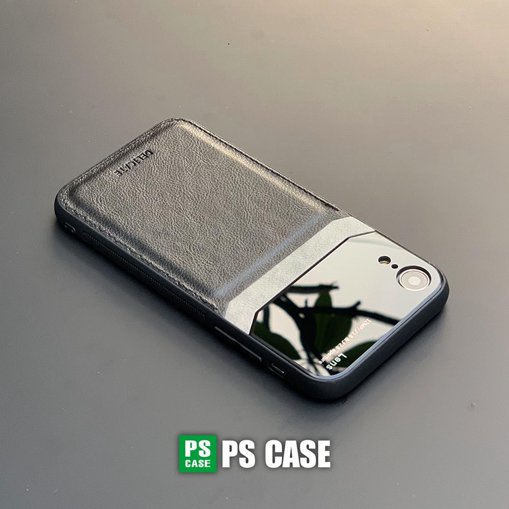 Ốp lưng da kính cao cấp dành cho iPhone XR - Màu đen - PS Case Phân Phối