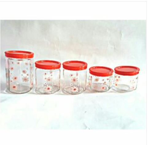 Bộ 5 Hũ Thuỷ Tinh Đựng Gia Vị Nắp Kín Octagonal Sealed Glass Bottle M2974