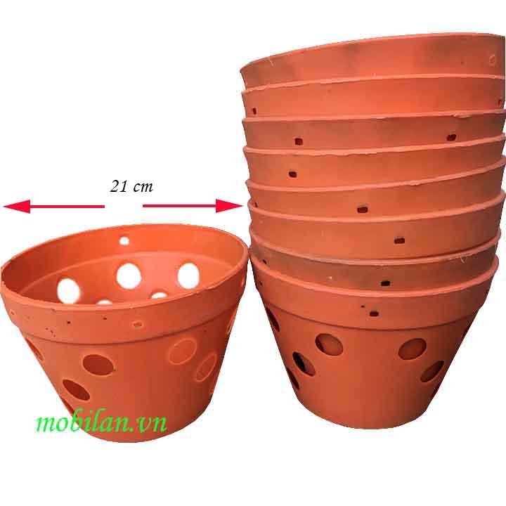 Chậu nhựa giả đất nung  phi 21(combo 10 chậu)