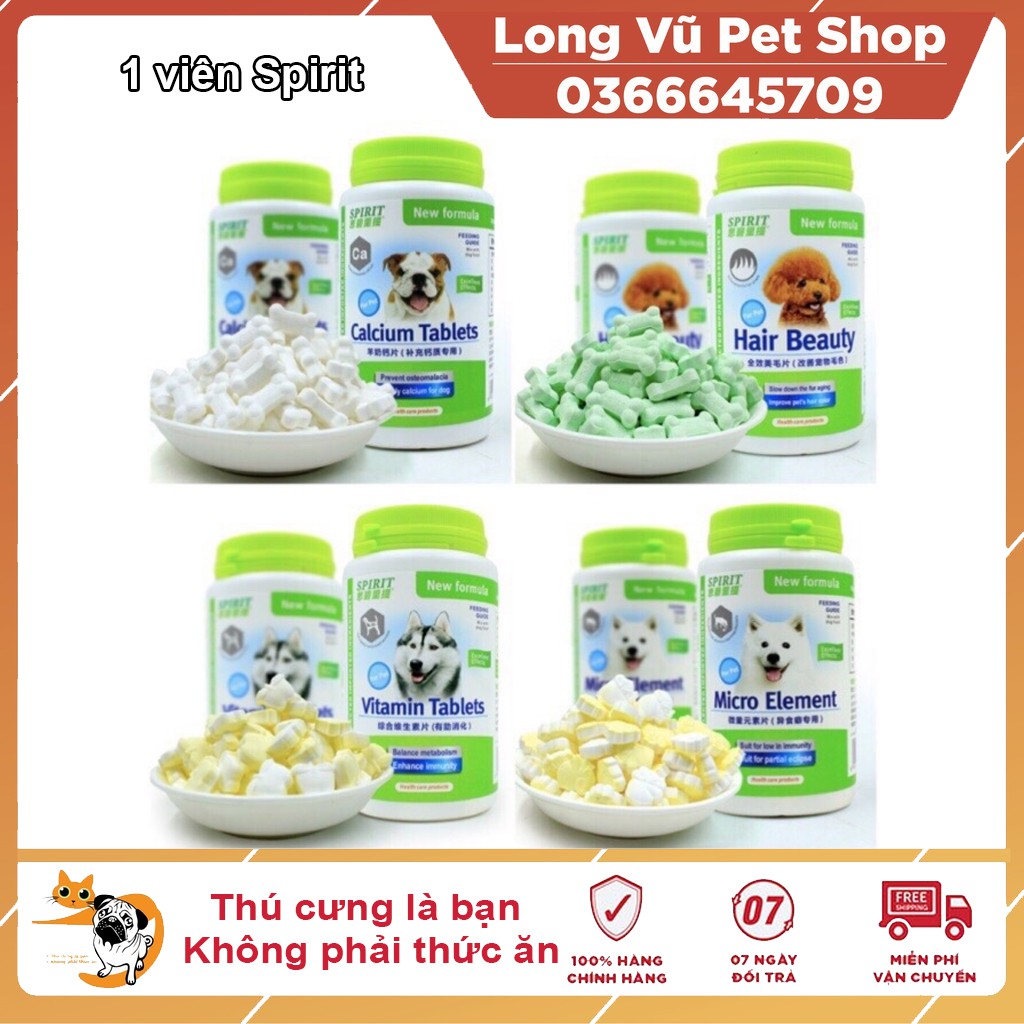 1 Viên thực phẩm chức năng bổ sung canxi cho mèo , chó dưỡng lông cho chó poodle, hỗ trợ ăn uống cho thú cưng