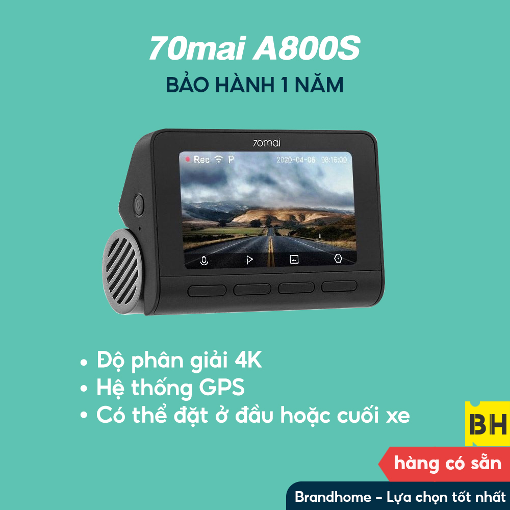 Camera hành trình 70mai Dash Cam A800S bản quốc tế bộ có cả Cam trước và