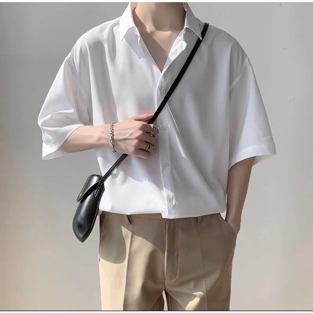 Áo sơ mi nam nữ Lyihome chất lụa dày dặn, form chuẩn, đủ màu đủ size