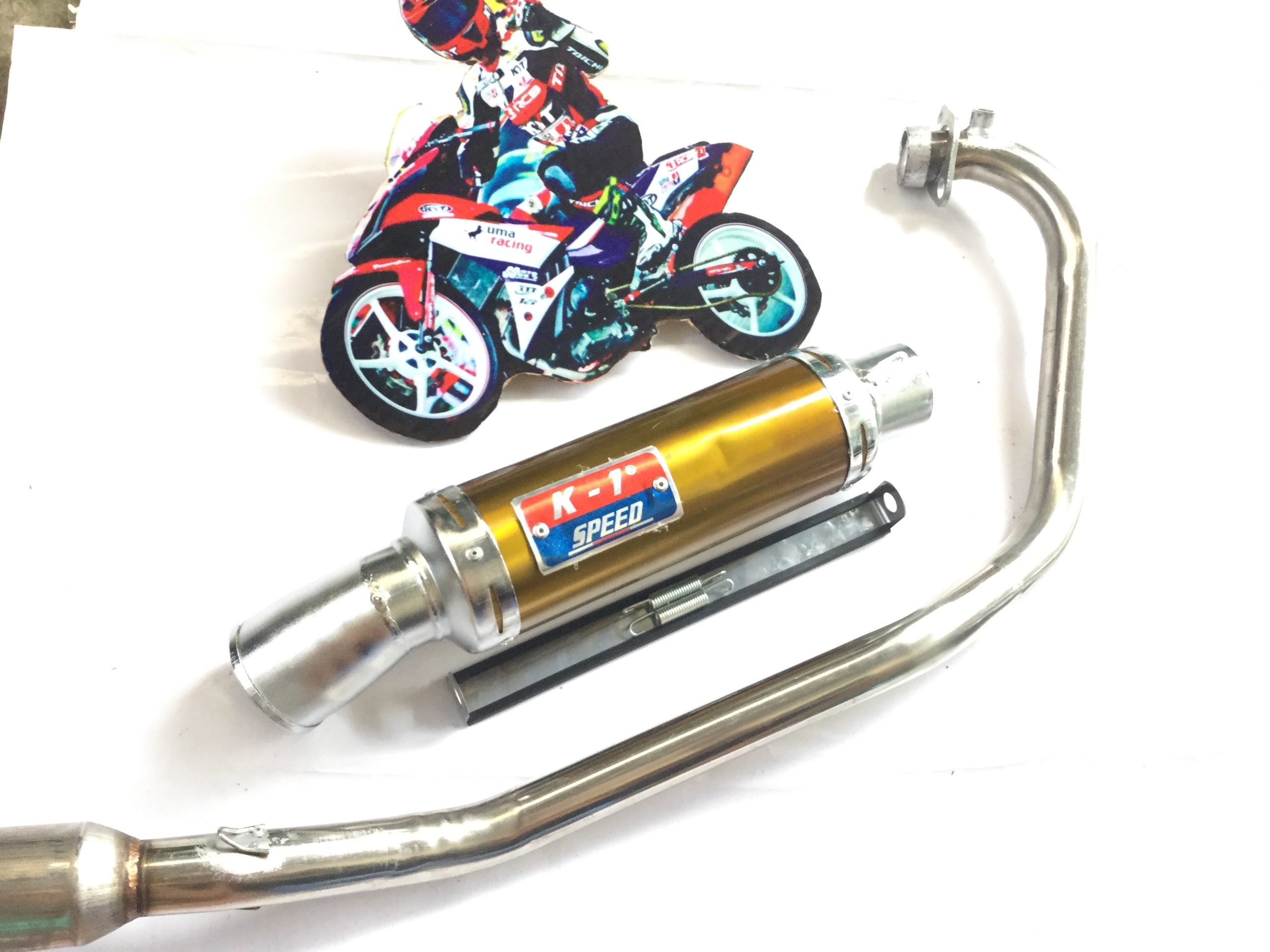 Pô độ k1 vàng - Cổ Pô Lắp Satria + Raider Fi + GSX