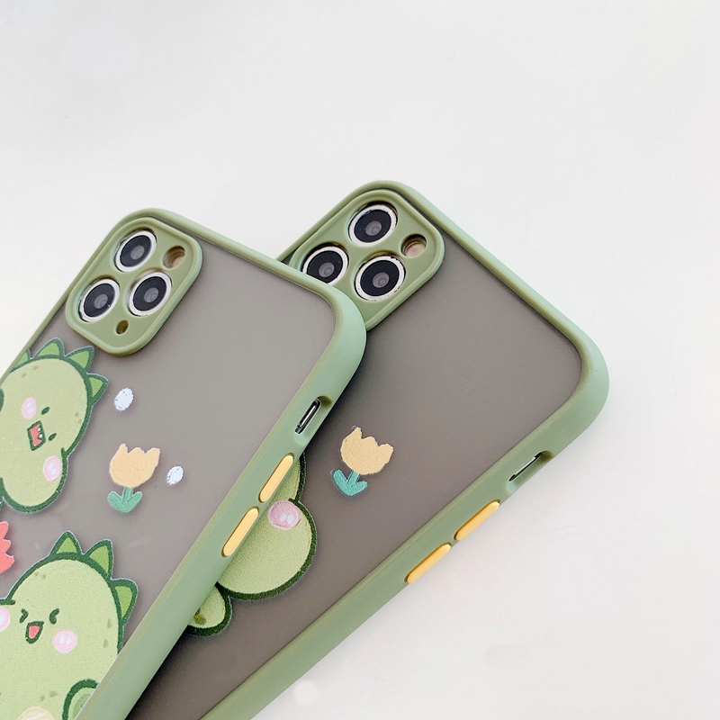 Ốp Lưng Nhám Chống Sock Va Đập Bảo Vệ Camera Dino Cute