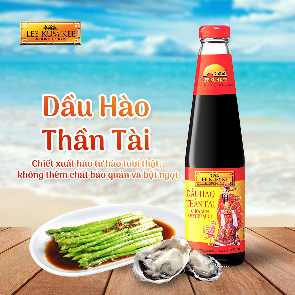 [Đơn 150K Tặng Gói Sốt] Dầu hào không bột ngọt LEE KUM KEE THẦN TÀI CHOY SUN OYSTER SAUCE lon thiếc 2.2 kg