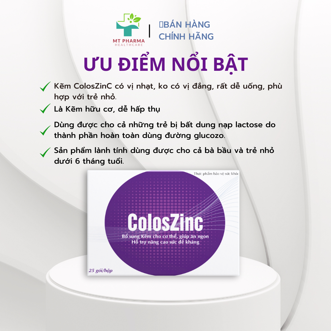 Combo Bé tiêu hóa tốt, tăng cân đều (Men vi sinh Zeambi + Vitamin tổng hợpZeambi + Kẽm hữu cơ ColosZinc)