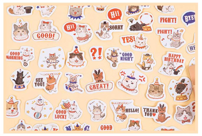 Bộ 46 Sticker Mèo Ảo Thuật E110