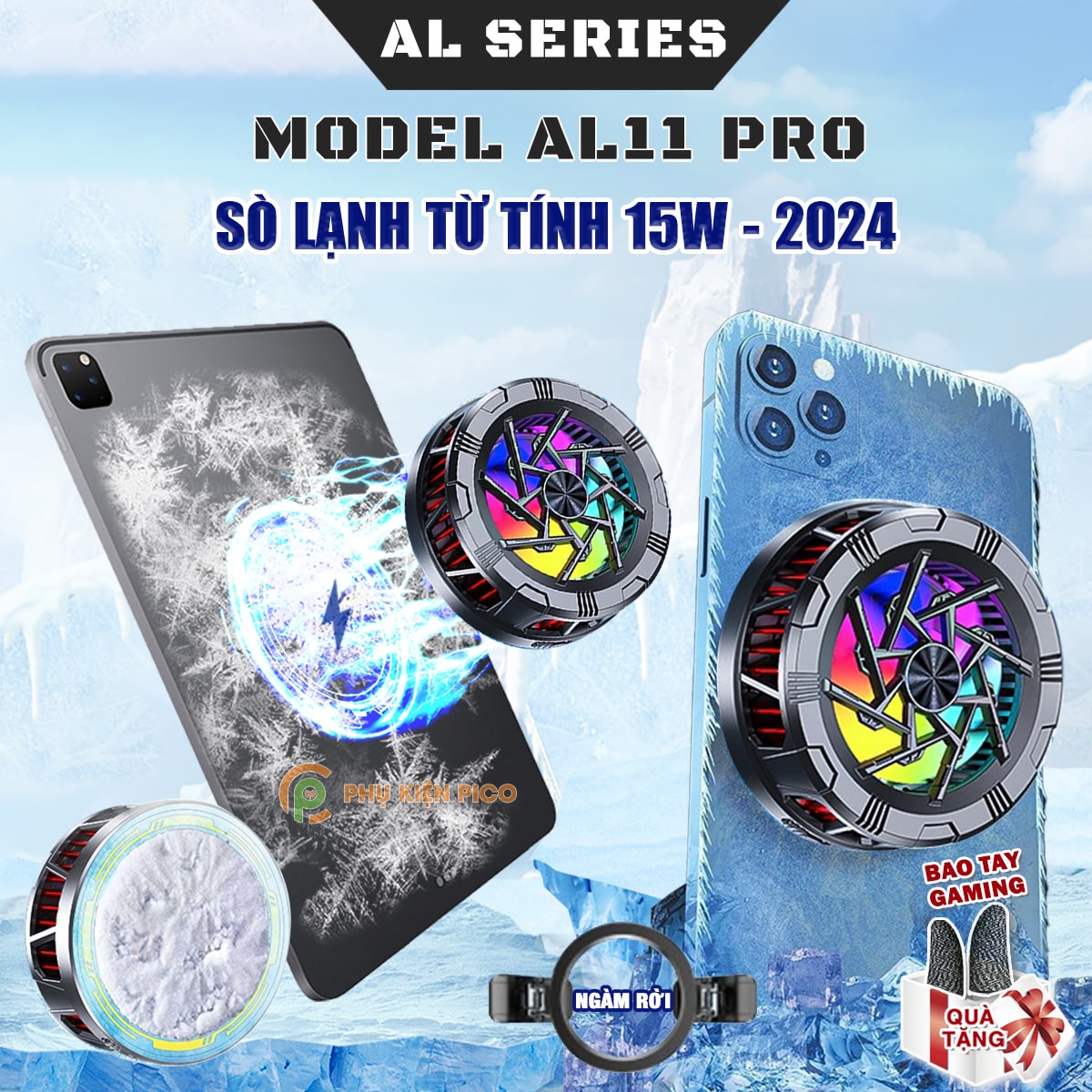 Quạt tản nhiệt điện thoại máy tính bảng Ipad CX07 / X12 Pro Max / AL11 Pro / X76 Pro sò lạnh nam châm chiến game livestream không sợ nóng giật lag