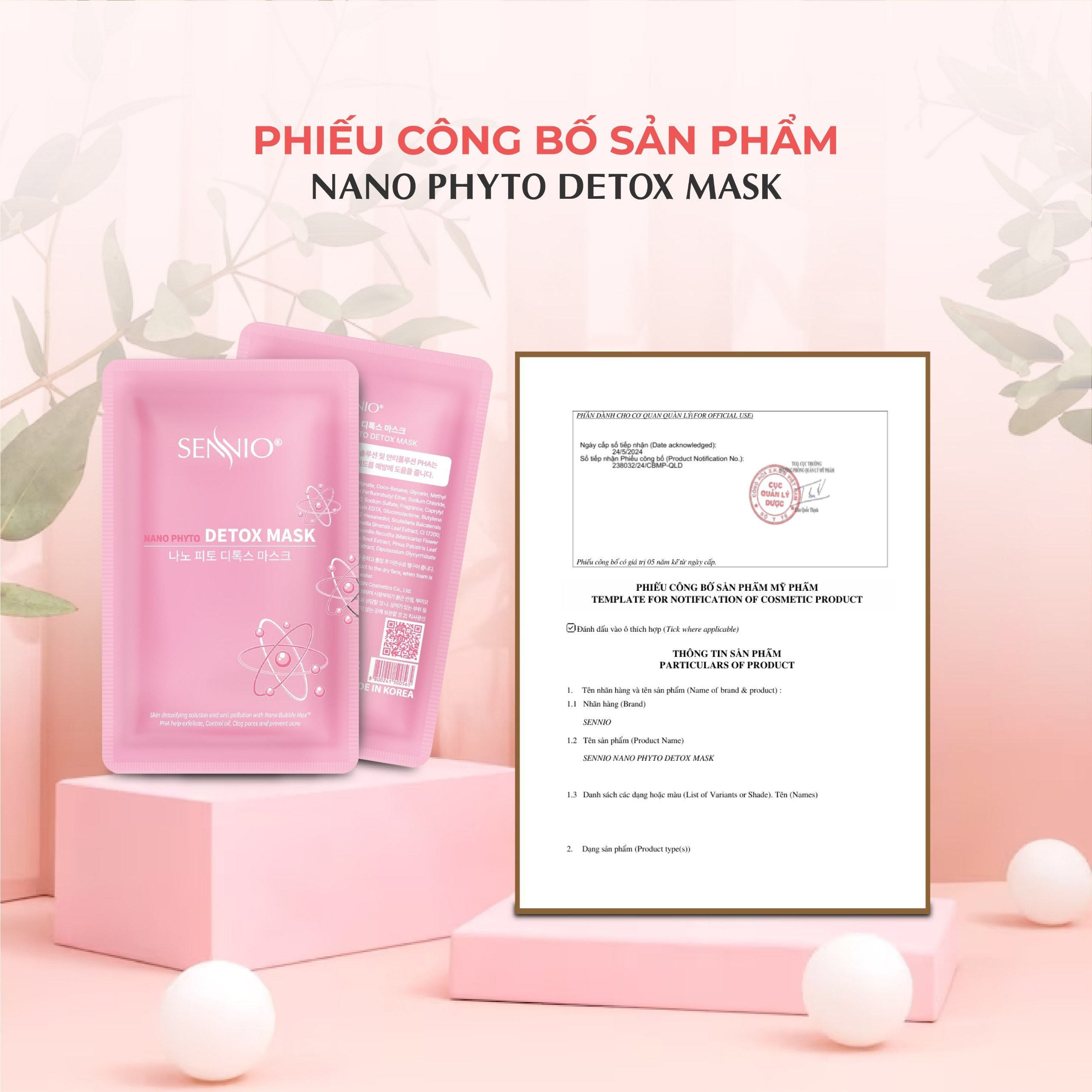 Mặt Nạ Sủi Bọt Thải Độc Hàn Quốc Sennio Nano Phyto Detox Face 5ml