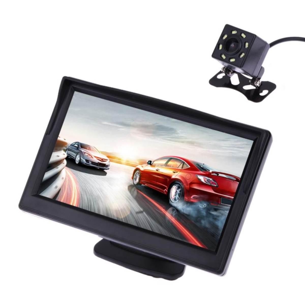 [Kho Hải Phòng] Bộ Màn hình ô tô 4,3 inch Kèm camera lùi, camera tiến, camera lề xe - Màn hình LCD đặt taplo ô tô Tặng Kèm camera lùi 4 Led