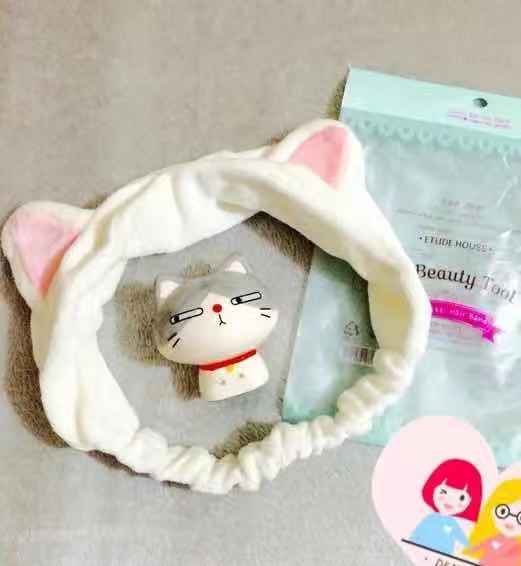 Băng đô rửa mặt tai mèo dễ thương