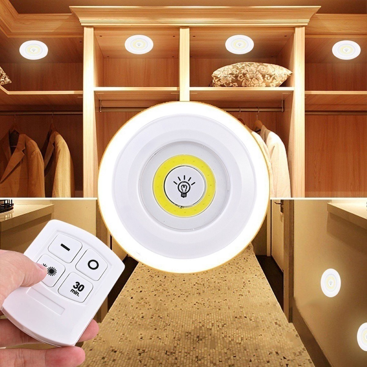 Đèn LED dán tường chiếu sáng , bóng đèn led dán tường có điều khiển bật tắt