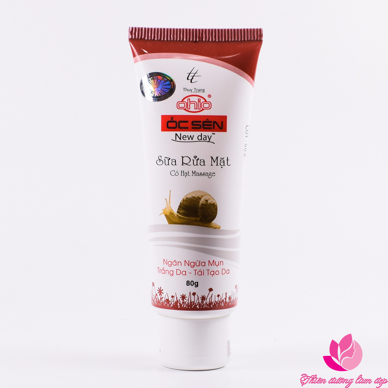 Sữa rửa mặt ngăn ngừa mụn trắng da tái tạo da ohio ôc sên newday - 80g