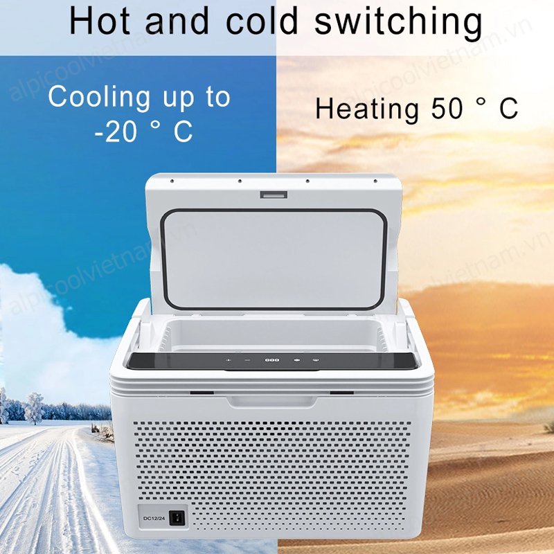 Tủ lạnh Alpicool C10- làm được đá, hâm nóng 50 độ C