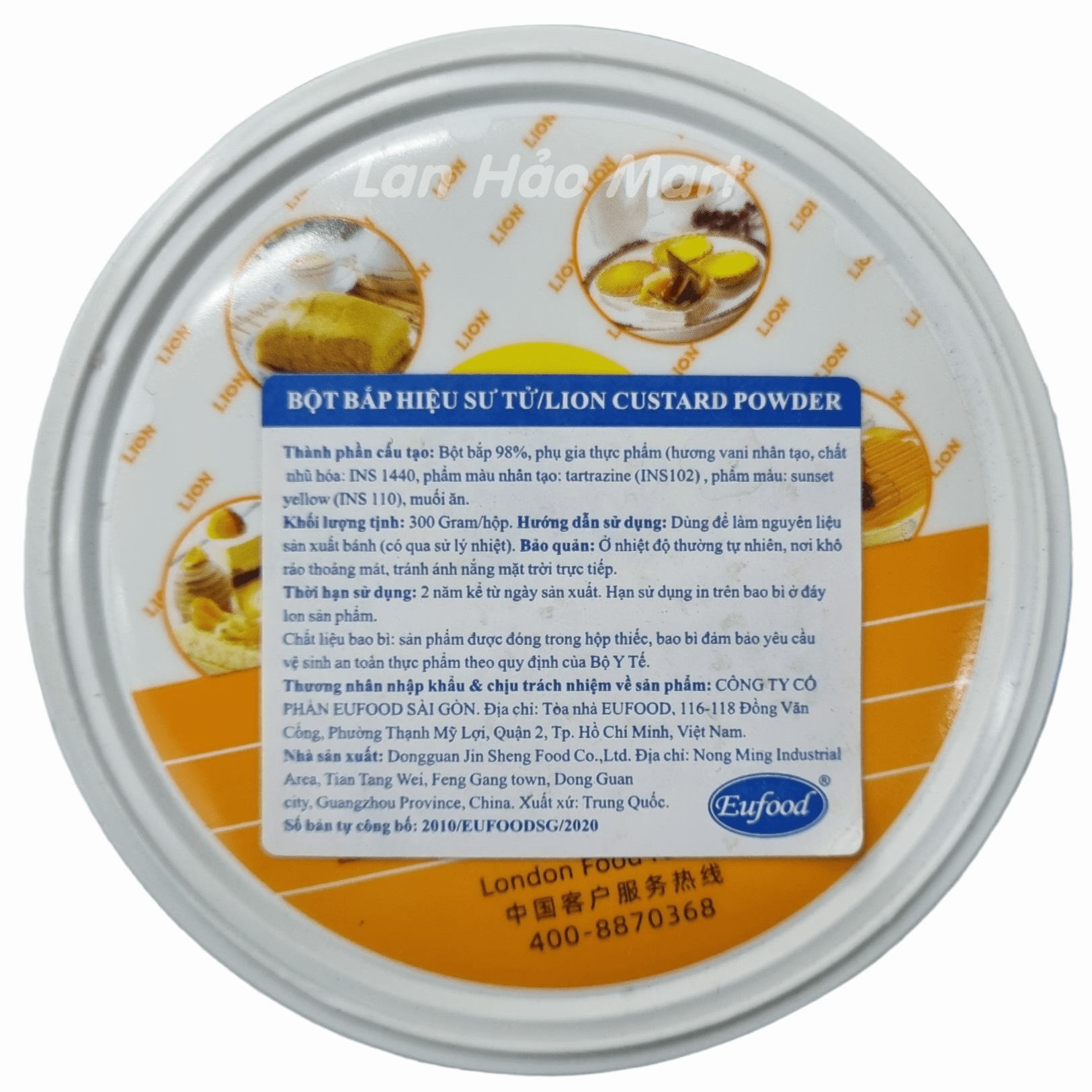 Bột Sư Tử, Bột Trứng Sữa. Bột Lion Custard Powder EUFOOD Lon 300g
