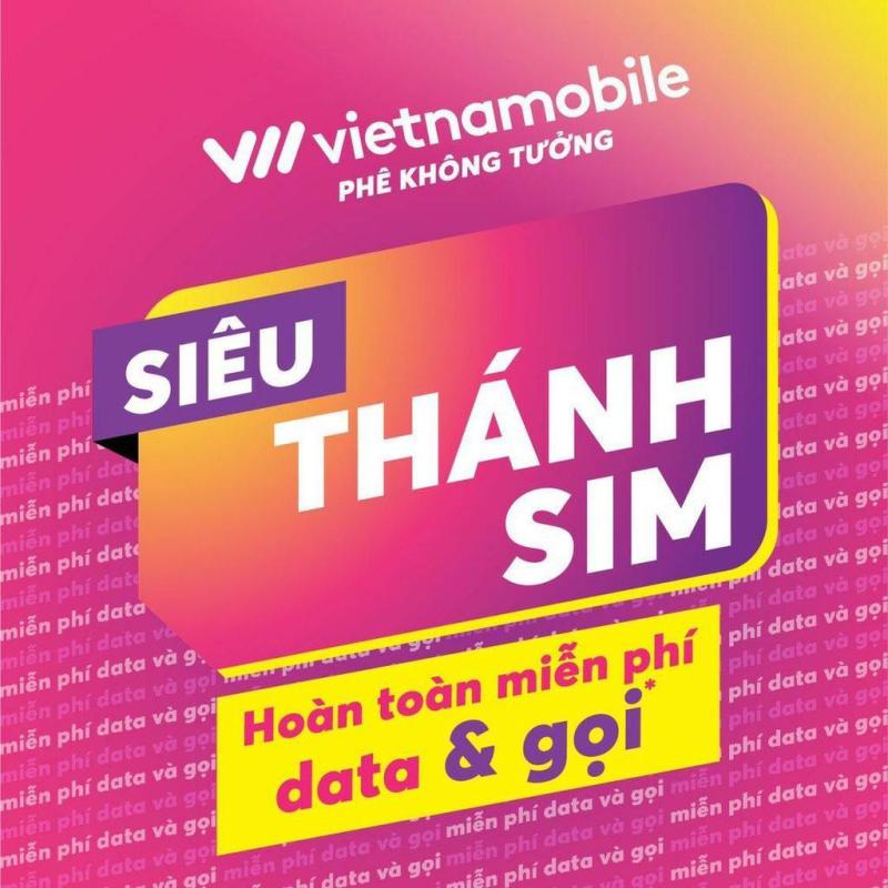 SIM 4G -  Siêu Thánh sim 4G Vietnamobile -  120GB/tháng + 50 phút gọi ngoại mạng + Gọi và nhắn tin nội mạng miễn phí (Miễn phí tháng đầu)