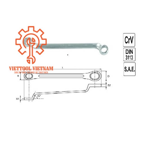 Cờ lê 2 đầu tròng Yato11x13mm