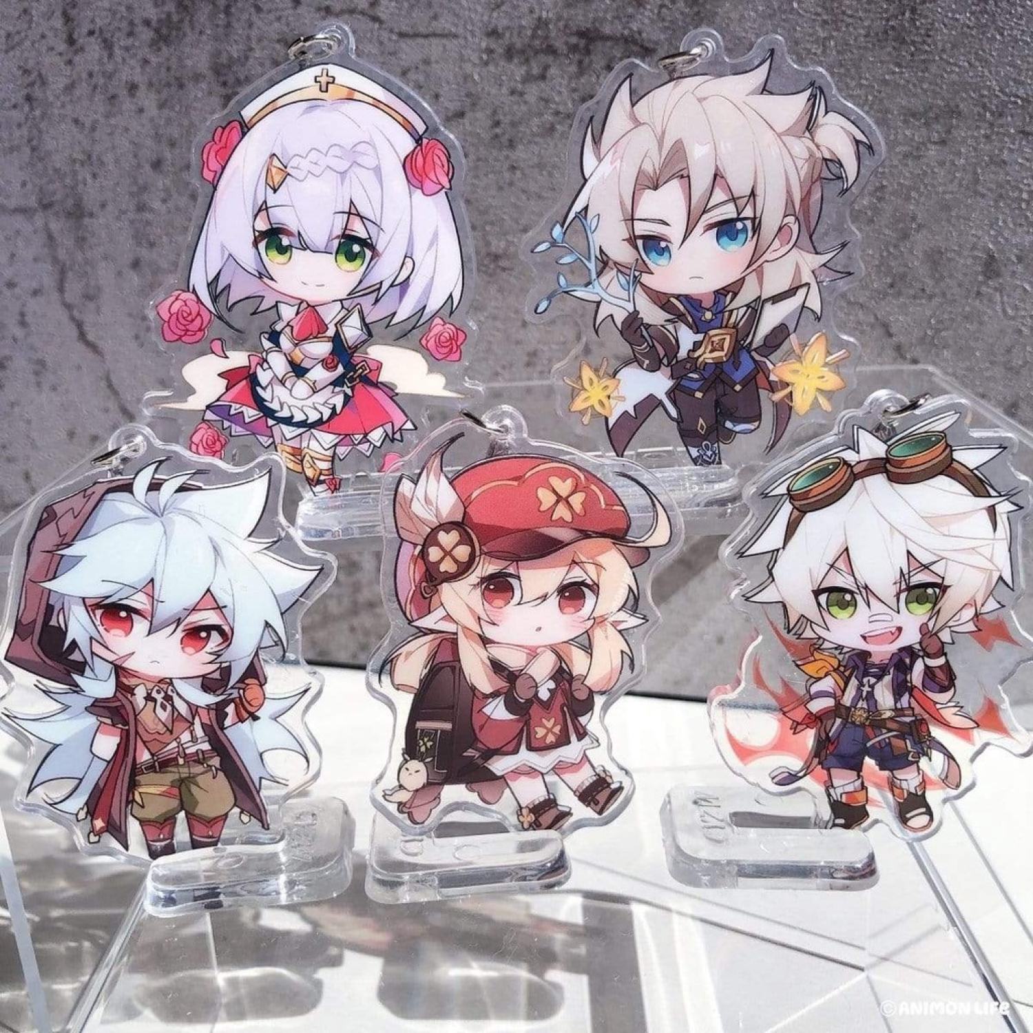 ( Mica trong acrylic ) Móc khóa game GENSHIN IMPACT mẫu 2 chibi anime