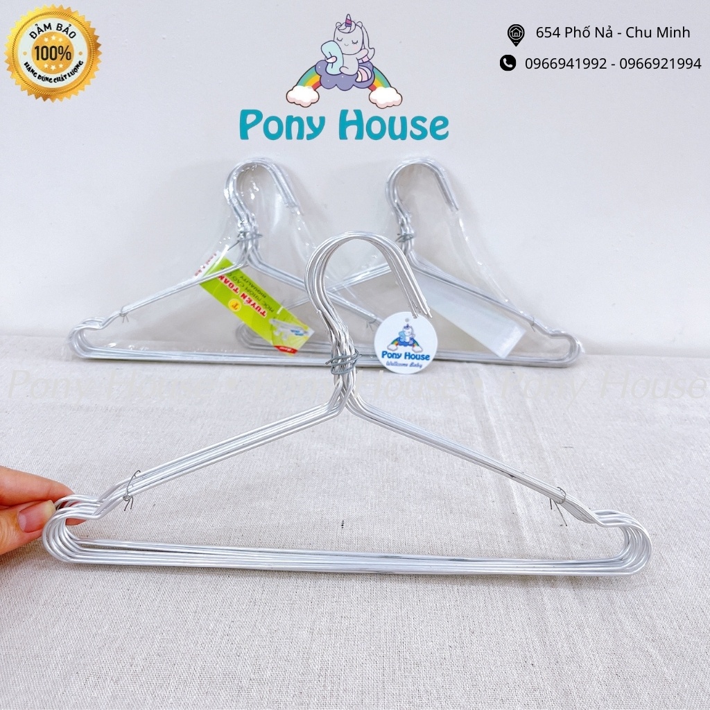 Móc quần áo trẻ em - set 10 móc nhôm phơi quần áo sơ sinh cho bé