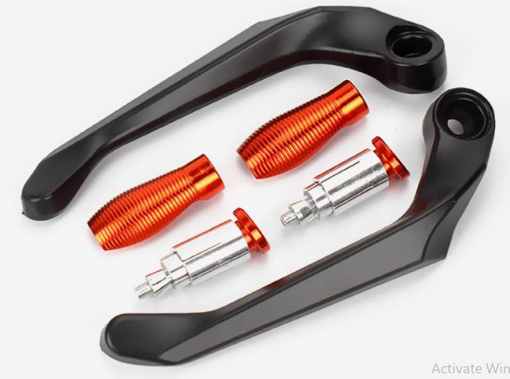 Gu tay thang xe may bộ 2 Gù bảo vệ tay thắng CNC moto xe máy hv shop ( đen - cam) (1 cặp )