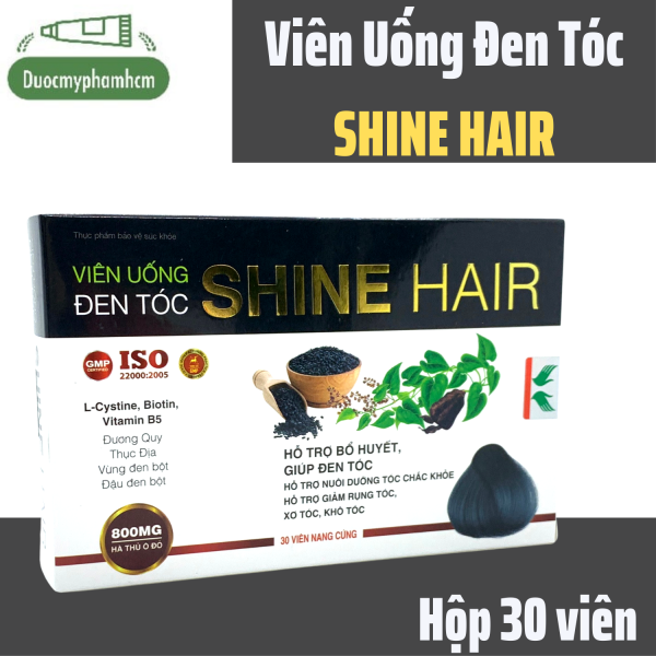 [HCM]Viên Uống Đen Tóc, Giảm Gãy Rụng, Kích Thích Mọc Tóc Nha- Shine Hair Vshine- Hộp 30 viên