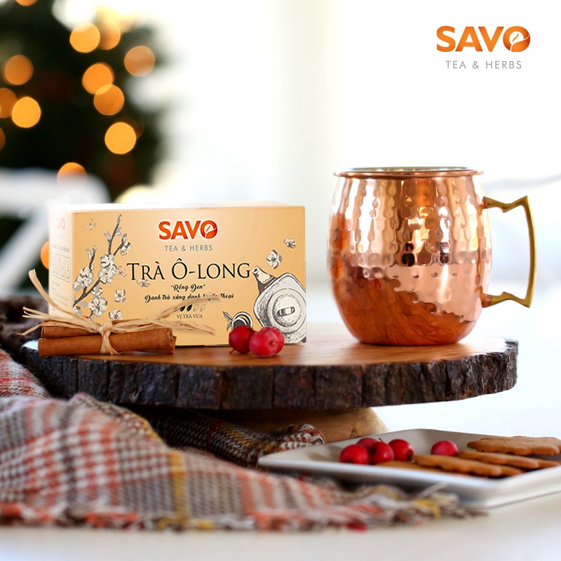 Trà Oolong rang (Roasted Oolong Tea) SAVO - Hộp 25 gói x 2g