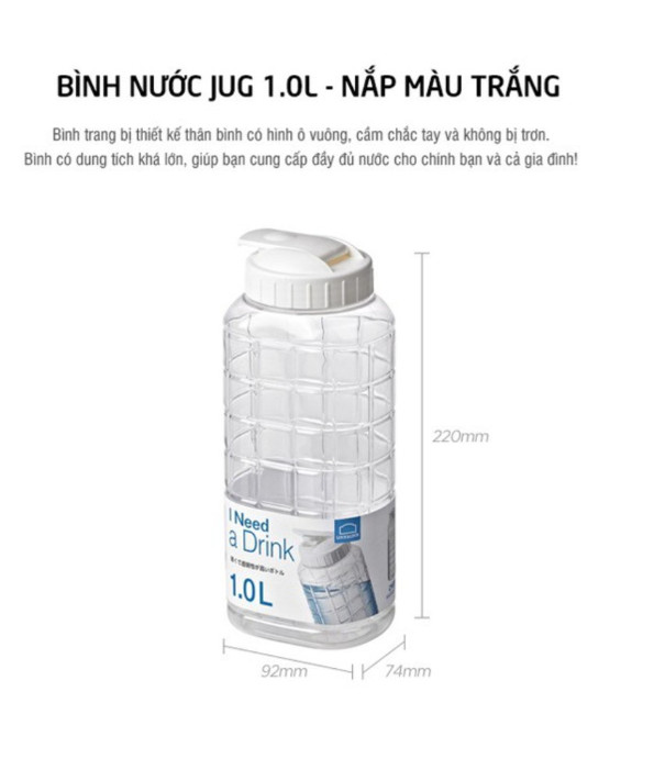 Bình Nước Nhựa Dung Tích 1Lít Lock&lock