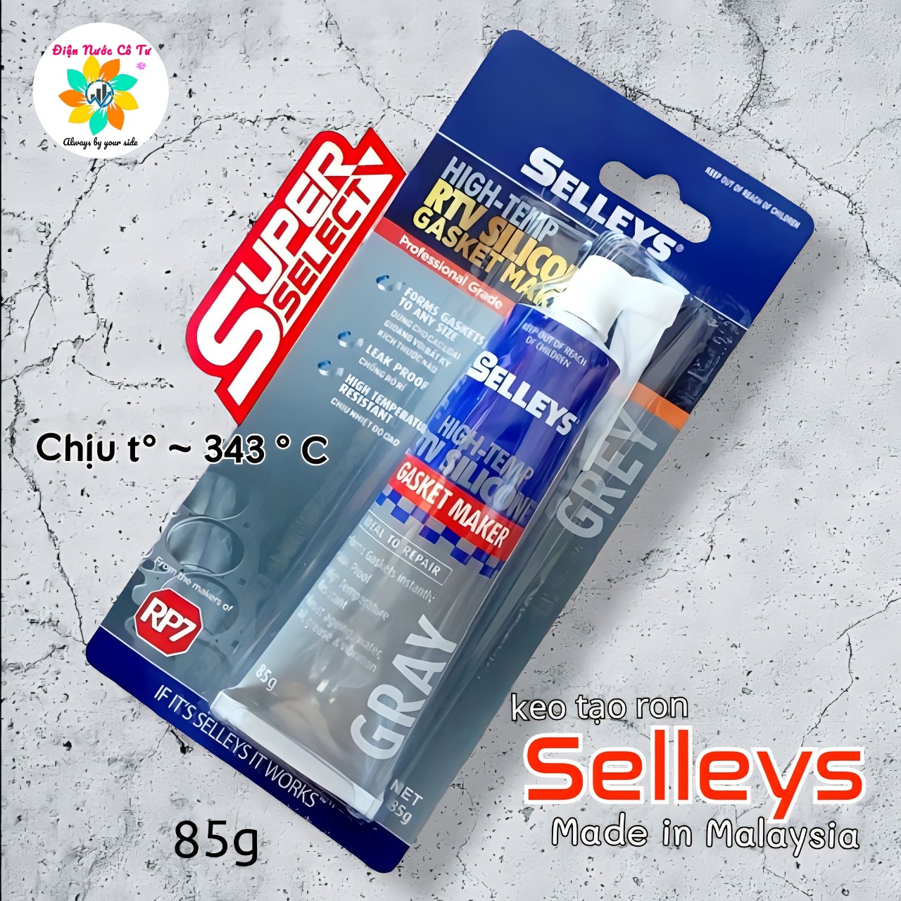 Keo dán ron SELLEYS Silicone GRAY 85g