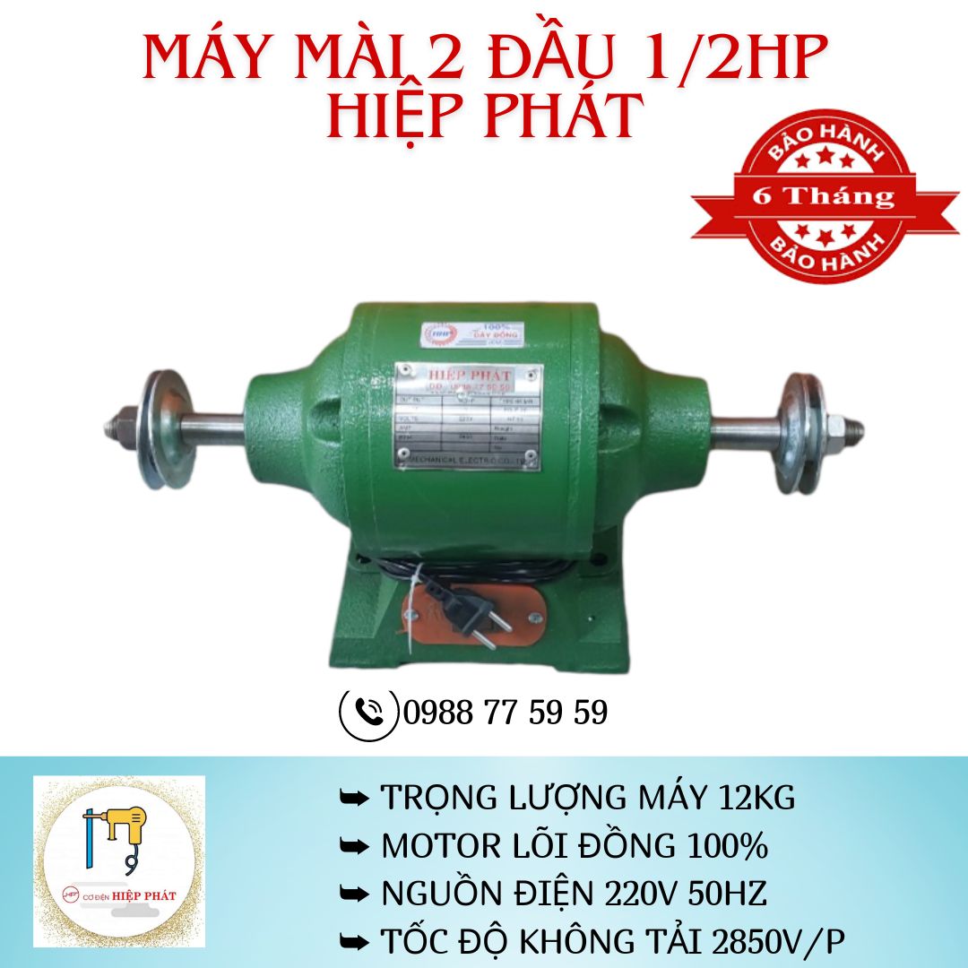 Máy mài 2 đầu 1/2hp, hàng việt nam dây đồng 100%