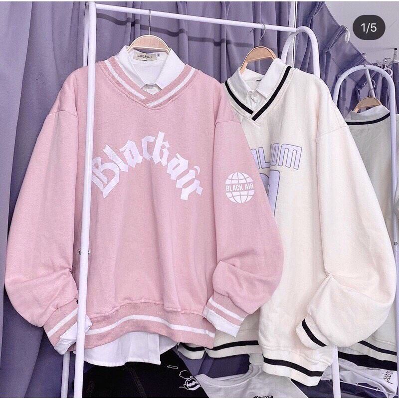 Áo Sweater Nỉ Bông Blackair Thu Đông Ulzzang Unisex Form Rộng