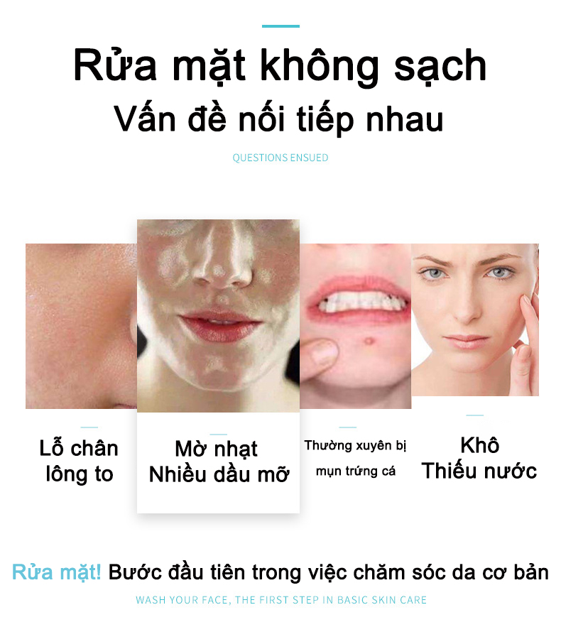 【💯Hàng thật】DETVFO Sữa rửa mặt Axit amin 120g