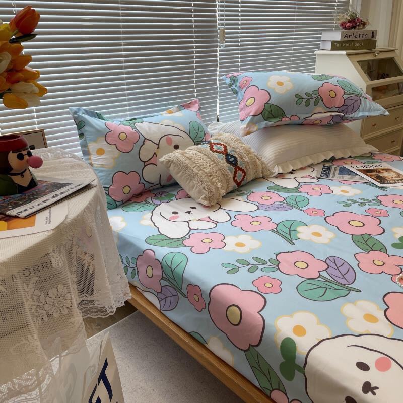 Bộ ga giường cotton 3D lidaco sét 3 món