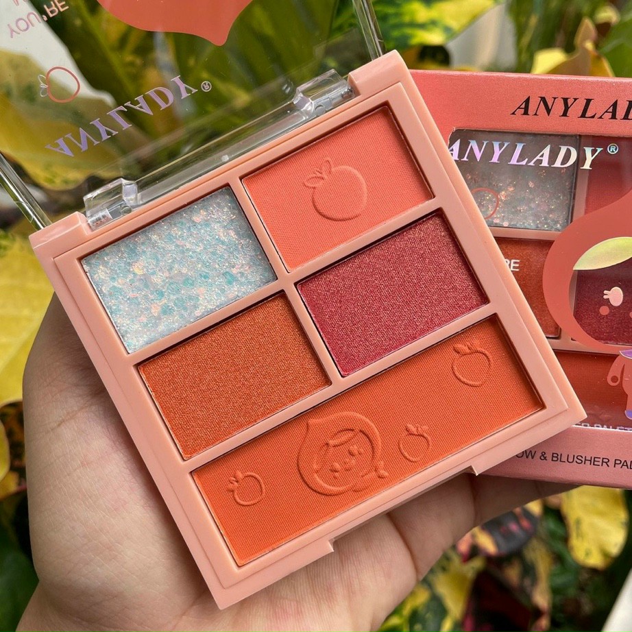 Bảng Phấn Mắt Kèm Phấn Má 5 Ô ANYLADY Peach Sweet CSmp01