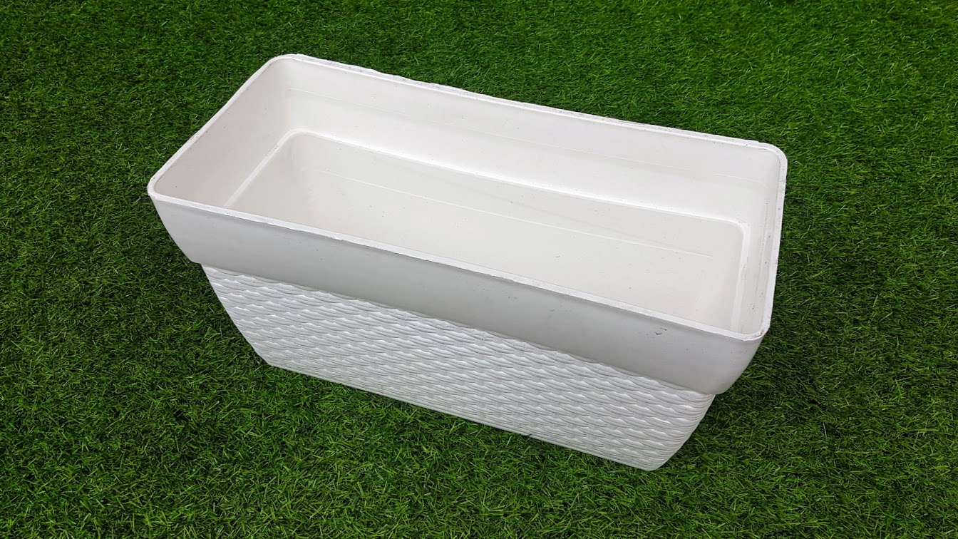Chậu Nhựa Đan Mây Chữ Nhật. (42x20x21cm)