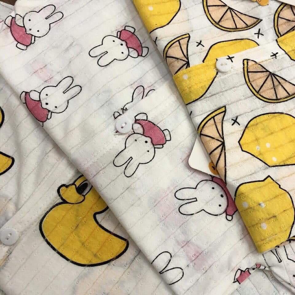 Combo 3 bộ cotton giấy cộc tay cài cúc giữa ( KÈM QUÀ TẶNG )