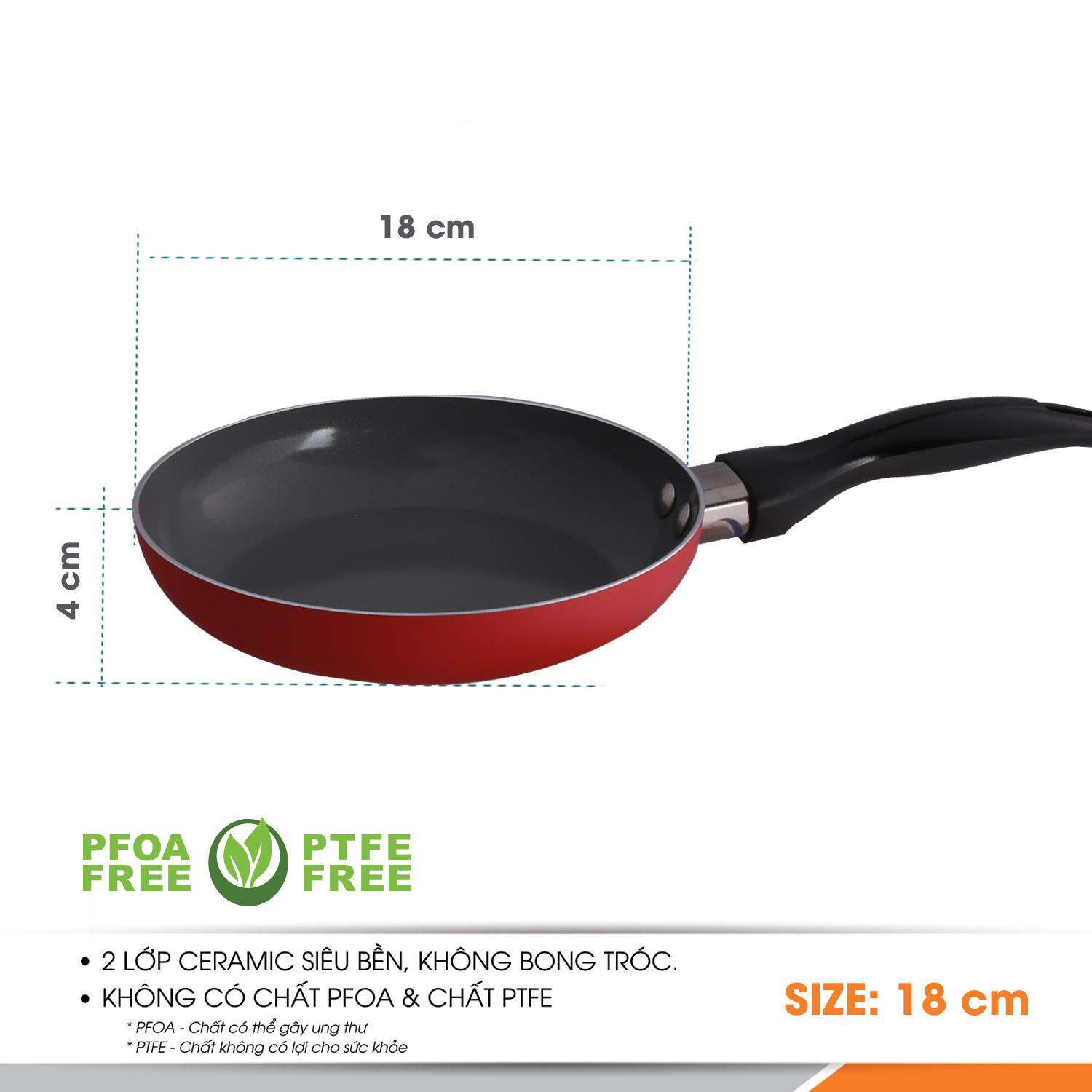 Chảo chống dính ceramic COMET - CH10-18 size 18cm