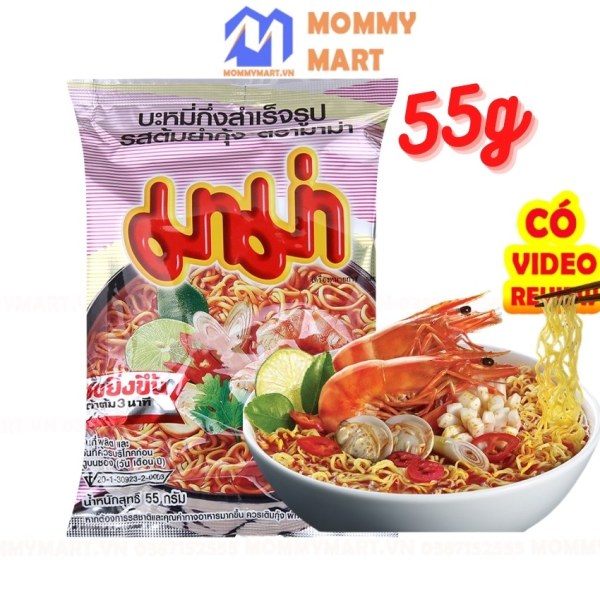 Mỳ Mama Thái Lan tôm chua cay gói 55g vị Tom Yam truyền thống từ xứ sở Chùa Vàng - Mommy Mart