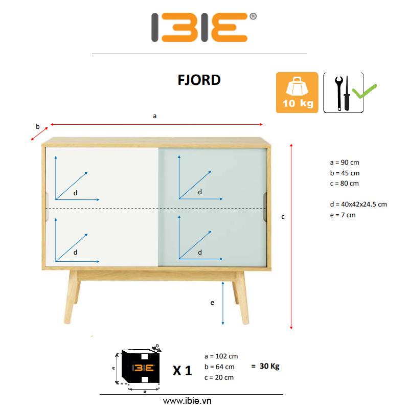 Tủ trữ đồ Fjord loại nhỏ gỗ tự nhiên