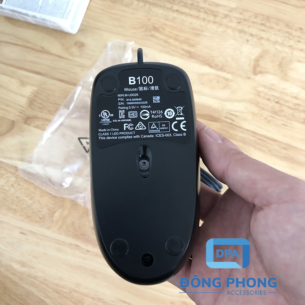 Chuột Quang USB Logitech B100 Chính Hãng 