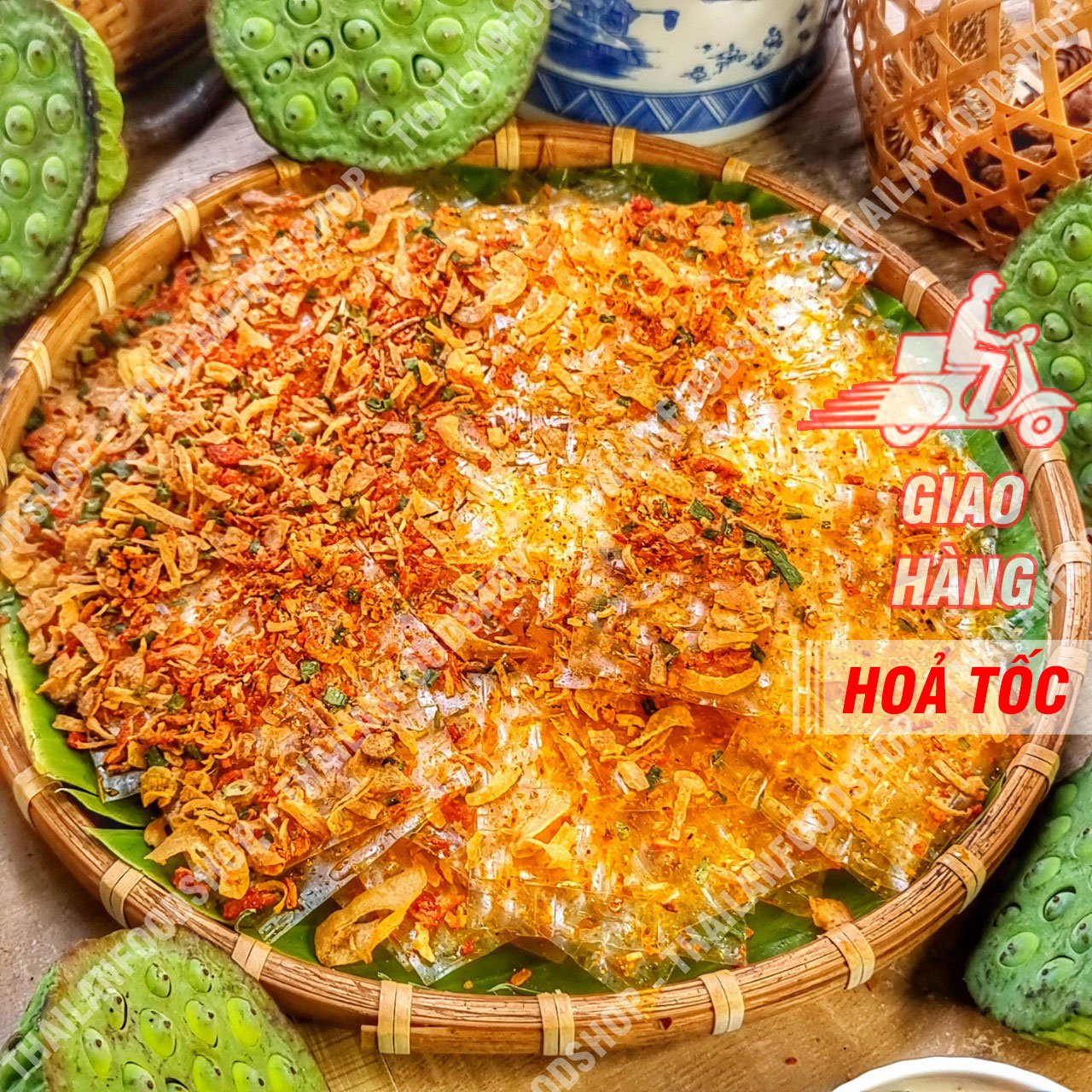 Bánh Tráng Sate Muối Tôm Hành Phi Hộp 340gr - 360gr